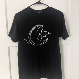 Nasty Gal Size M Black Moon Star tee